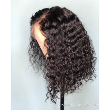 human hair wigs Brazilian raw remy hair customized colors kinky curly 13x4 bob lace front wig
